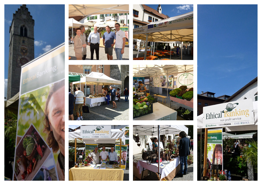 Ethical Banking Infostand auf dem Bauernmarkt